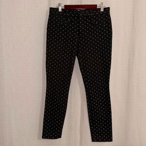 GAP 2 Skinny Ankle Black Gold Diamond Print Stretch Jeans